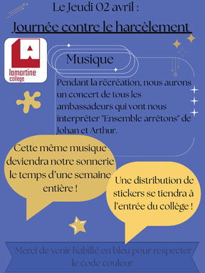 Solidarité collective contre le hacèlement : Tous habillés en bleu le 2 avril !